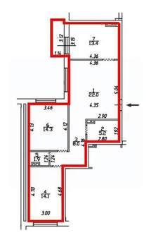3-к квартира, строящийся дом, 83м2, 13/16 этаж