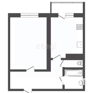 1-к квартира, вторичка, 57м2, 1/5 этаж