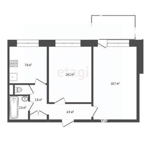 2-к квартира, вторичка, 54м2, 10/10 этаж