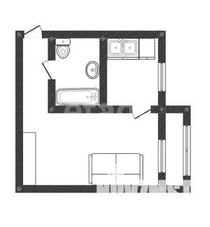 1-к квартира, вторичка, 29м2, 2/2 этаж