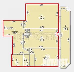 2-к квартира, вторичка, 83м2, 2/10 этаж