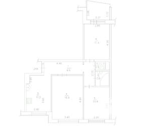 3-к квартира, вторичка, 63м2, 8/9 этаж