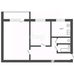 2-к квартира, вторичка, 53м2, 1/11 этаж