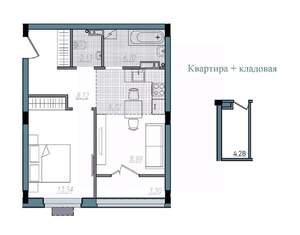 2-к квартира, строящийся дом, 47м2, 7/14 этаж