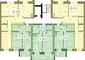 2-к квартира, вторичка, 69м2, 6/10 этаж