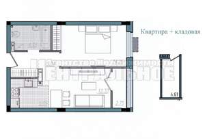 2-к квартира, вторичка, 44м2, 2/14 этаж