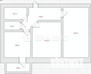 2-к квартира, вторичка, 43м2, 1/10 этаж