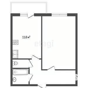 1-к квартира, вторичка, 43м2, 4/10 этаж
