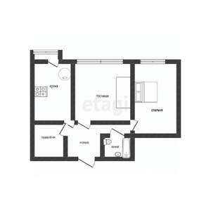 2-к квартира, вторичка, 60м2, 6/15 этаж