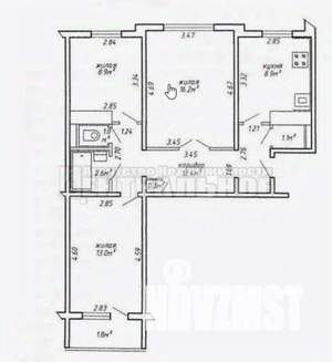3-к квартира, вторичка, 66м2, 3/5 этаж