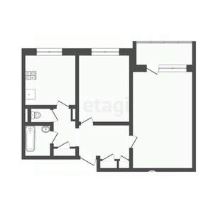 2-к квартира, вторичка, 43м2, 10/10 этаж