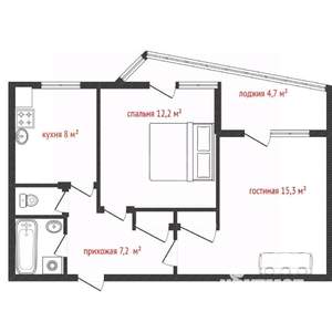 2-к квартира, вторичка, 53м2, 1/9 этаж