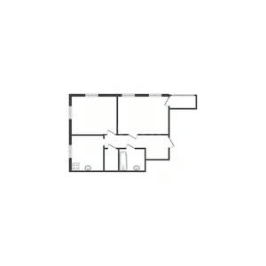 2-к квартира, вторичка, 59м2, 2/2 этаж