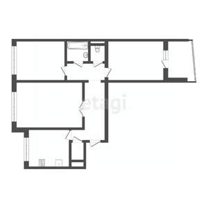 3-к квартира, вторичка, 72м2, 1/10 этаж