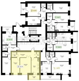 2-к квартира, сданный дом, 62м2, 2/10 этаж