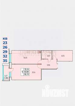 1-к квартира, вторичка, 55м2, 1/5 этаж