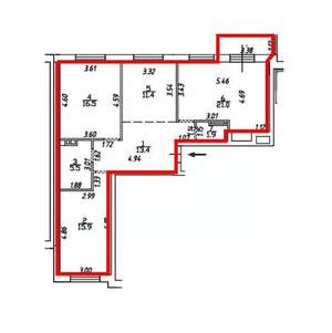 3-к квартира, строящийся дом, 89м2, 1/16 этаж