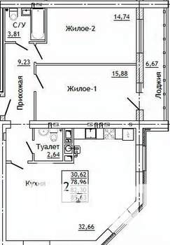 2-к квартира, строящийся дом, 86м2, 2/10 этаж