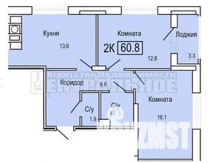 2-к квартира, вторичка, 61м2, 6/10 этаж