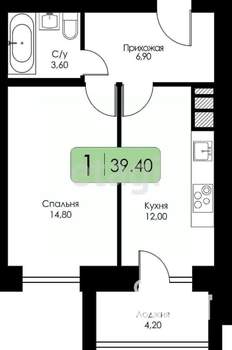 1-к квартира, вторичка, 37м2, 7/10 этаж
