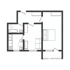 2-к квартира, вторичка, 36м2, 2/3 этаж