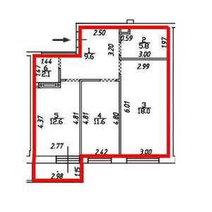 2-к квартира, строящийся дом, 63м2, 2/16 этаж