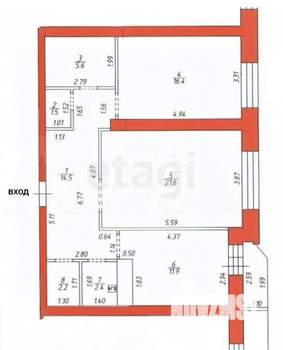 2-к квартира, вторичка, 76м2, 6/6 этаж