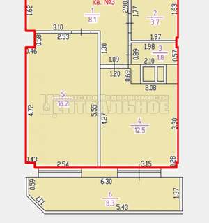 1-к квартира, вторичка, 51м2, 3/10 этаж