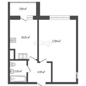 1-к квартира, вторичка, 39м2, 5/10 этаж