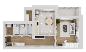 1-к квартира, вторичка, 54м2, 2/10 этаж