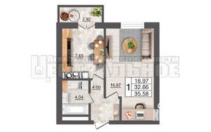 1-к квартира, вторичка, 36м2, 7/10 этаж