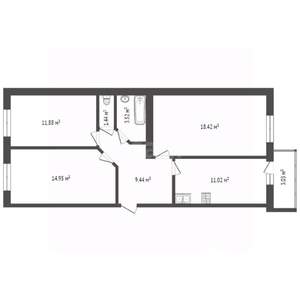 3-к квартира, вторичка, 71м2, 5/10 этаж