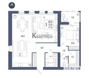1-к квартира, вторичка, 78м2, 15/16 этаж