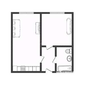 2-к квартира, вторичка, 36м2, 1/9 этаж