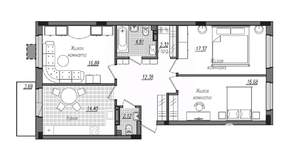 3-к квартира, строящийся дом, 91м2, 6/16 этаж