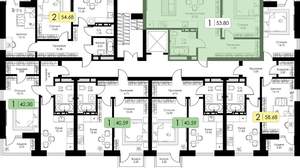 2-к квартира, строящийся дом, 70м2, 6/15 этаж