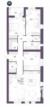 3-к квартира, строящийся дом, 111м2, 11/16 этаж