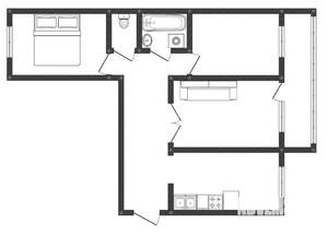 3-к квартира, вторичка, 68м2, 3/9 этаж