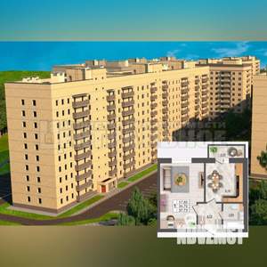 1-к квартира, сданный дом, 38м2, 1/10 этаж