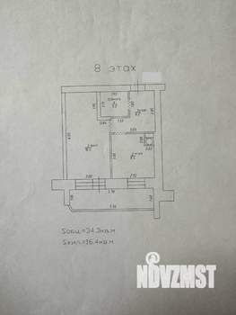 1-к квартира, вторичка, 34м2, 8/10 этаж