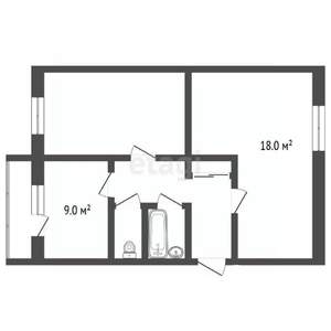 2-к квартира, вторичка, 53м2, 4/5 этаж