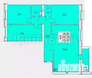 3-к квартира, вторичка, 104м2, 4/5 этаж