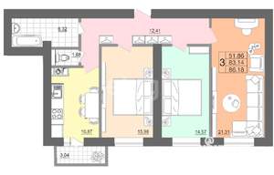 3-к квартира, вторичка, 83м2, 4/5 этаж