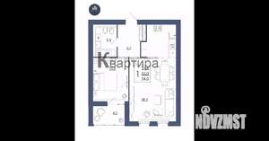 1-к квартира, вторичка, 54м2, 12/16 этаж