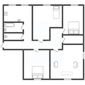 4-к квартира, вторичка, 90м2, 3/3 этаж