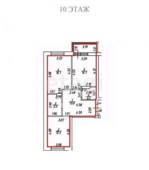 2-к квартира, вторичка, 64м2, 10/16 этаж