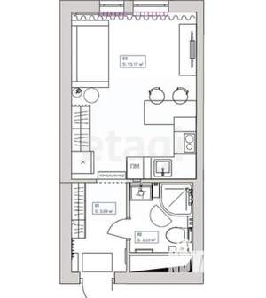 Студия квартира, вторичка, 20м2, 6/10 этаж